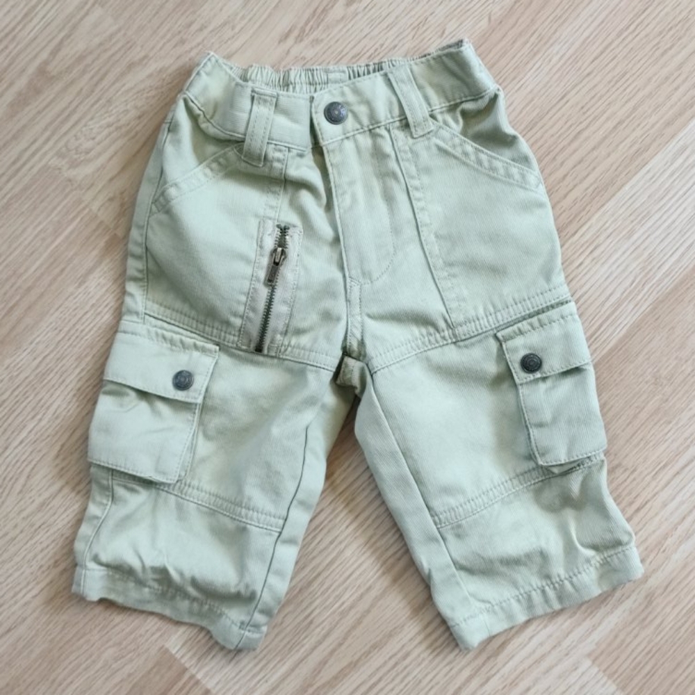 Greendog Baby Boys 6-9M Khaki Cargo Pants Elastic Waist Utility